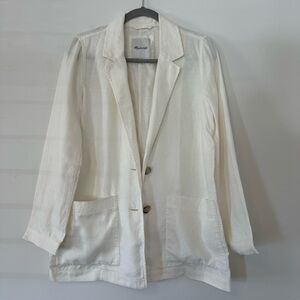 Madewell white linen blazer, size M